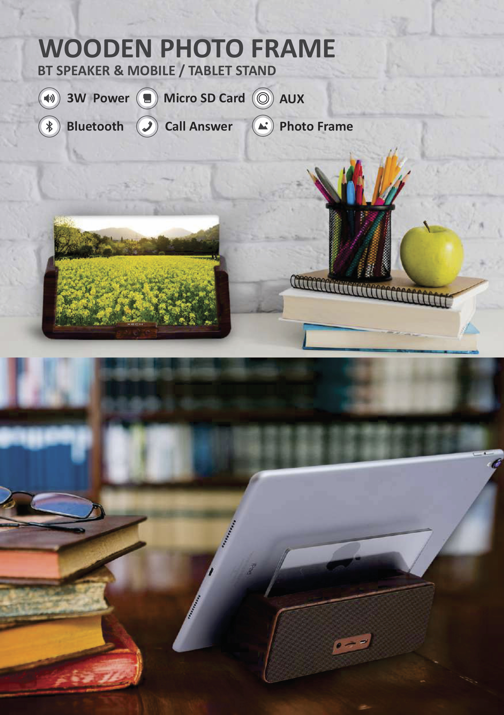 Wooden-Photo-Frame-BT-Speaker-Mobile-Tablet-Stand